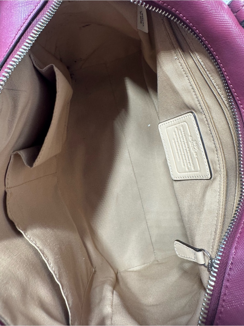 Coach Raspberry Leather Satchel - Picture 7 of 8
